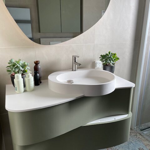 Groen badkamermeubel Ubachsberg oktober 2025