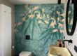 Behang op badkamer